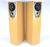 Mission M73 Speakers + Speaker Grills in Beech